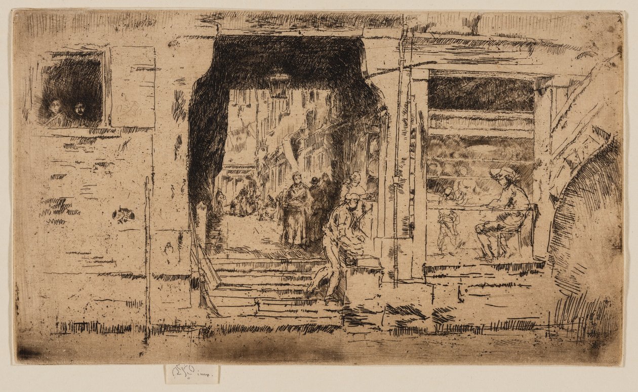 A Fish Shop, Velence alkotó: James Abbott McNeill Whistler
