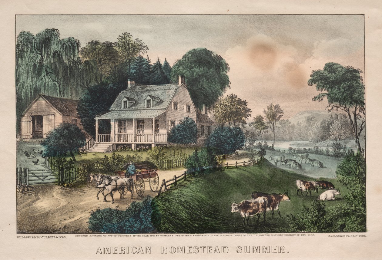 American Homestead, 1869 nyár. alkotó: James Merritt Ives