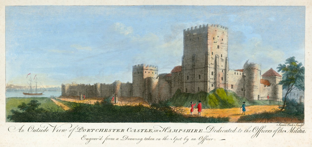Portchester kastély, Hampshire, 1720 alkotó: James Peake