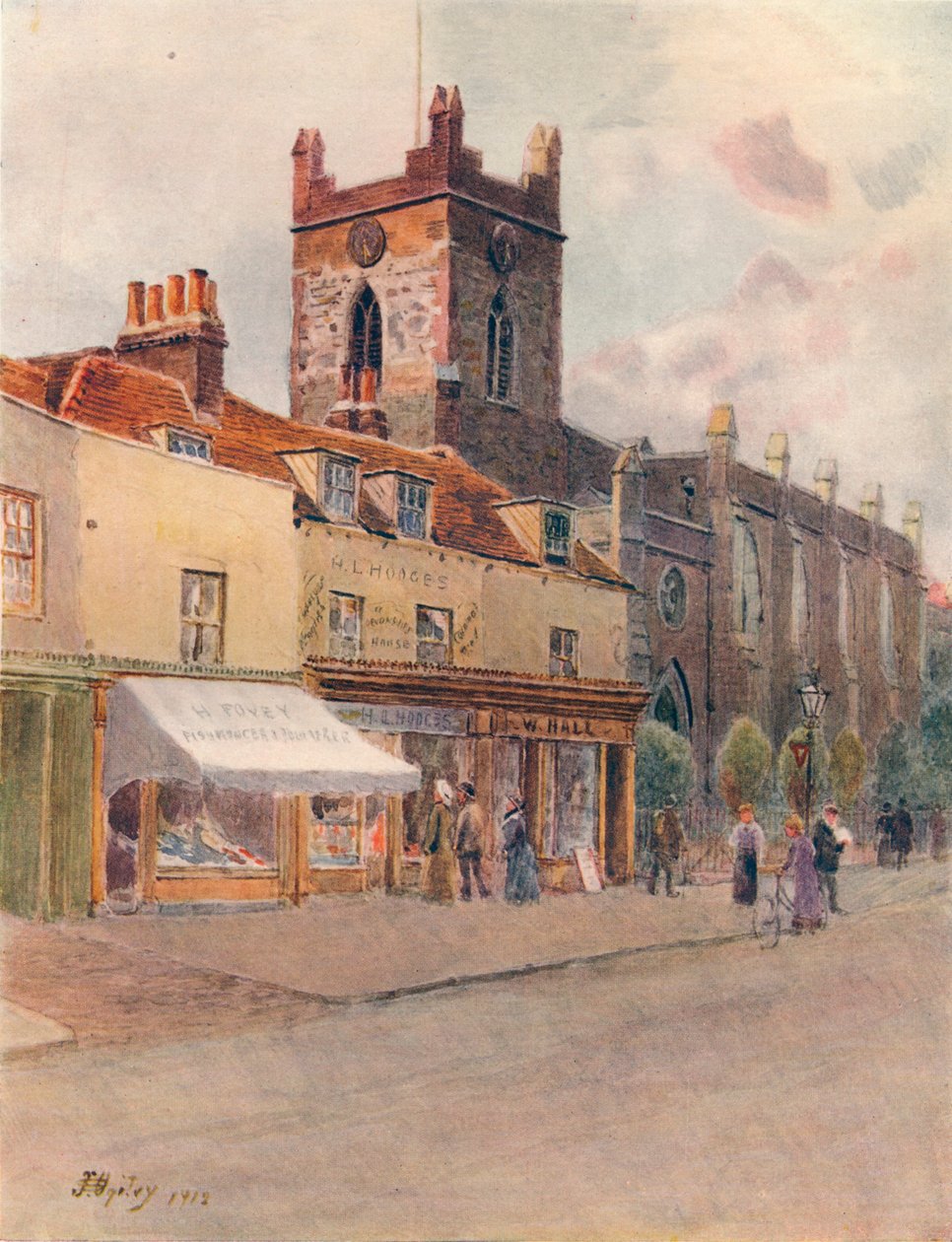„Chertsey templom”, 1912, 1914 alkotó: James S Ogilvy