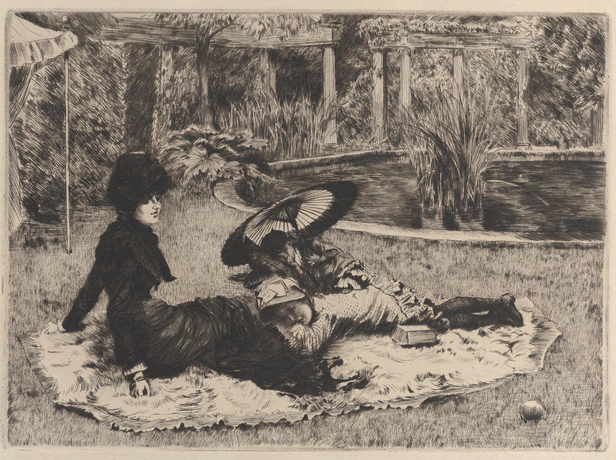 A füvön, 1880. alkotó: James Tissot