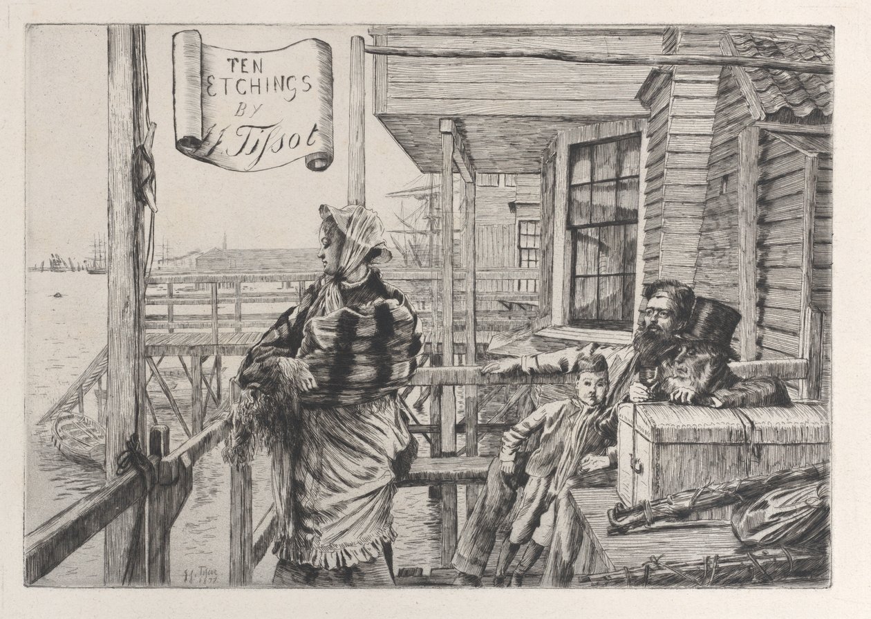 A három Crow Inn, Gravesend, 1877. alkotó: James Tissot