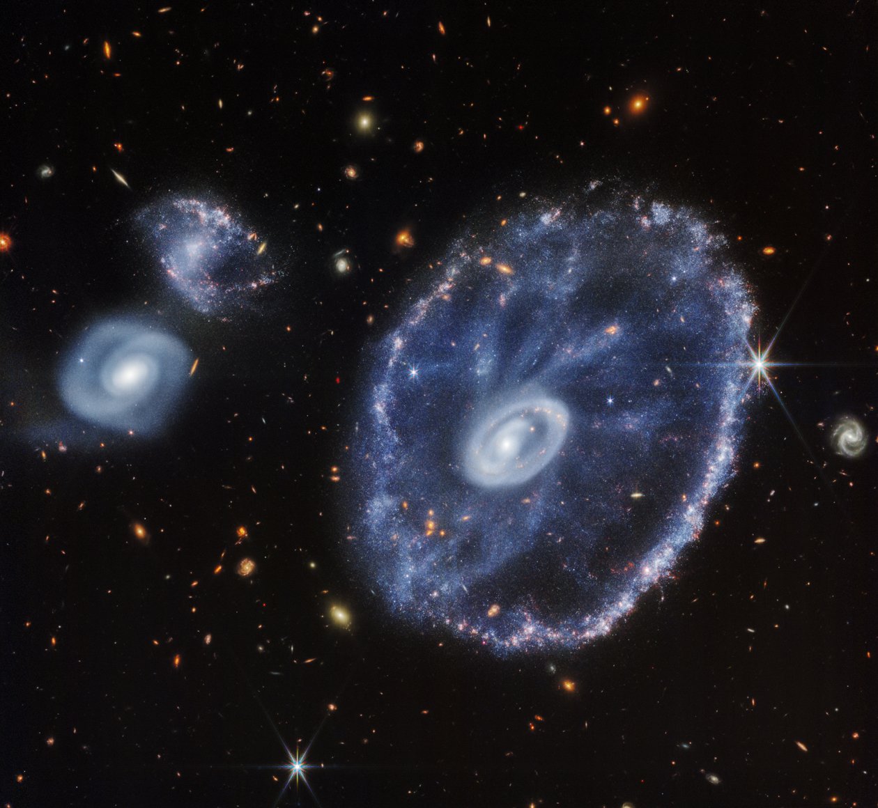 Cartwheel Galaxy (csak NIRCam) alkotó: James Webb Space Telescope (NASA)