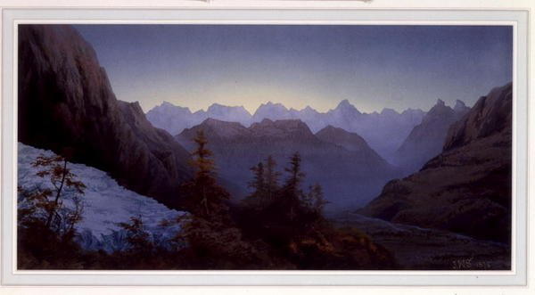 Hajnal az Alpokban alkotó: James Whittet Smith
