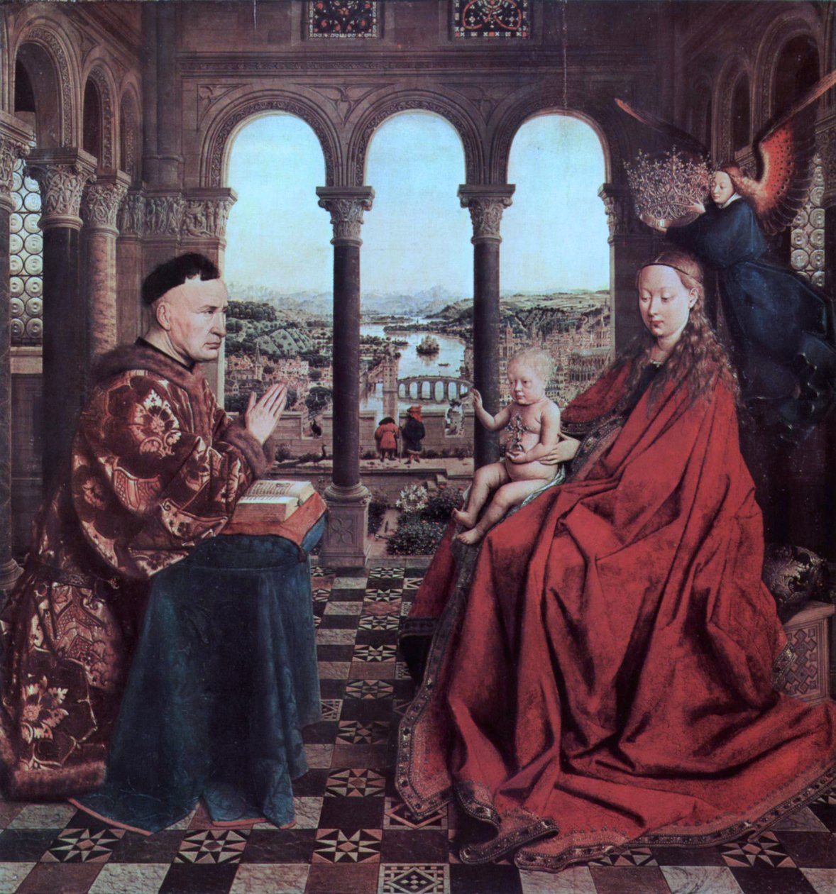 Rolin kancellár a Szűz előtt imádkozik alkotó: Jan van Eyck