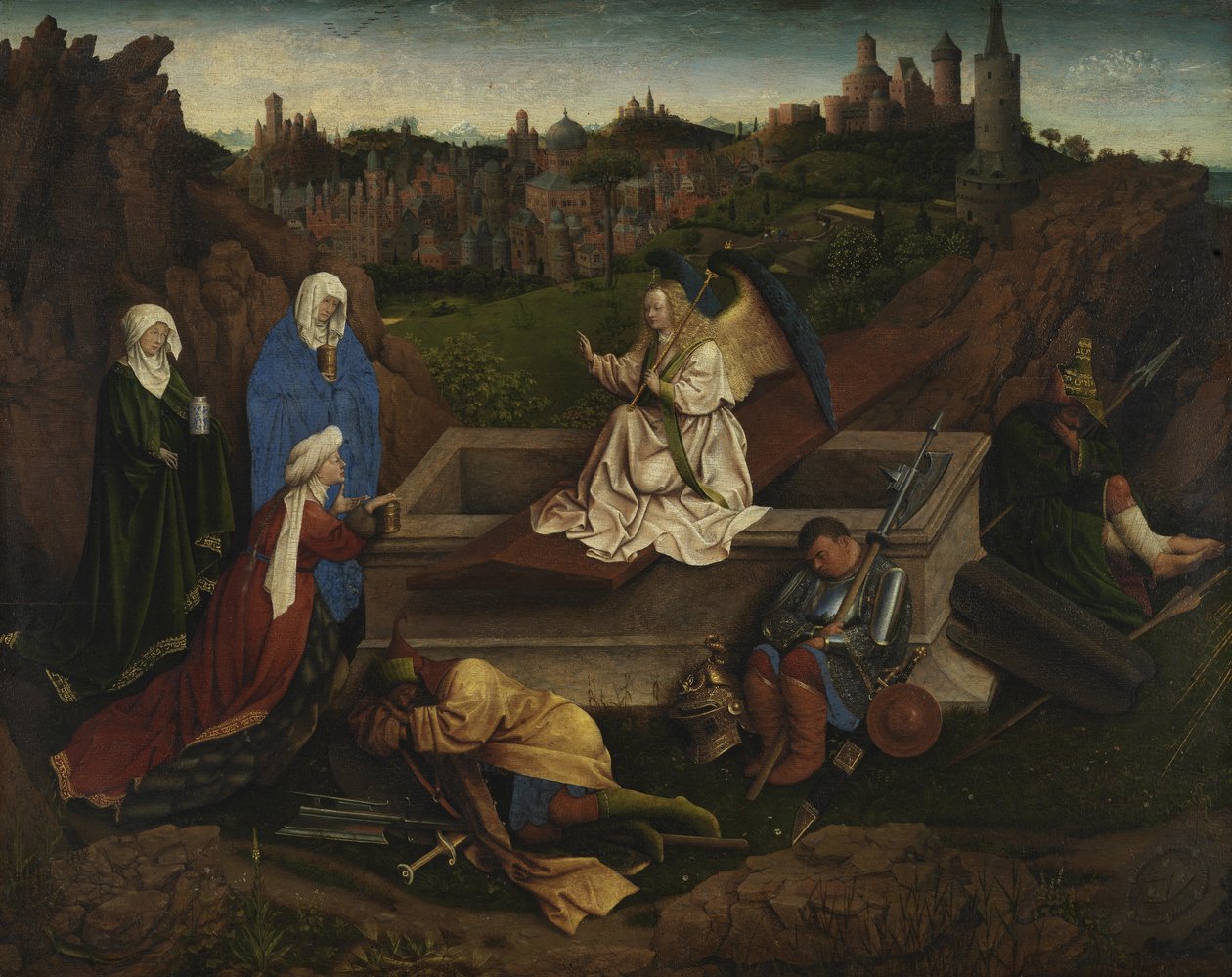 A három Mária a sírnál alkotó: Jan van Eyck