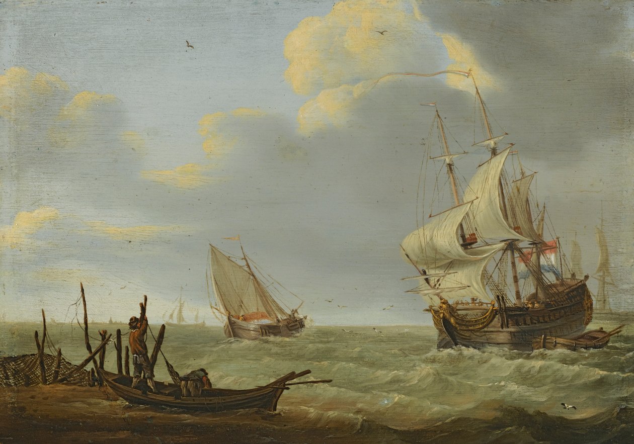 Hajók szellőben alkotó: Jan Claesz Rietschoof