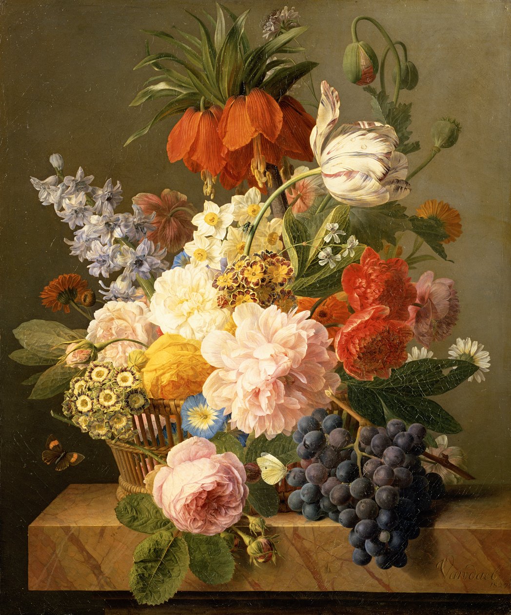 Csendélet virágokkal és gyümölccsel, 1827 alkotó: Jan Frans van Dael