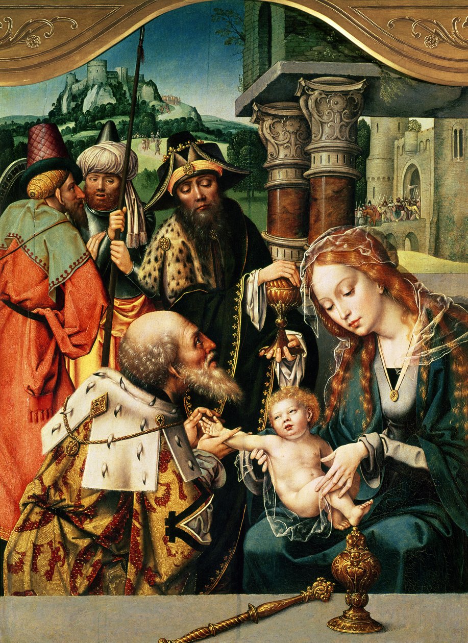 A mágusok imádása alkotó: Jan Gossaert