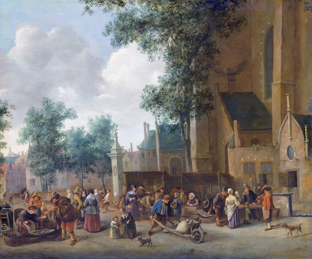 A folyami halpiac Hágában alkotó: Jan Havickszoon Steen