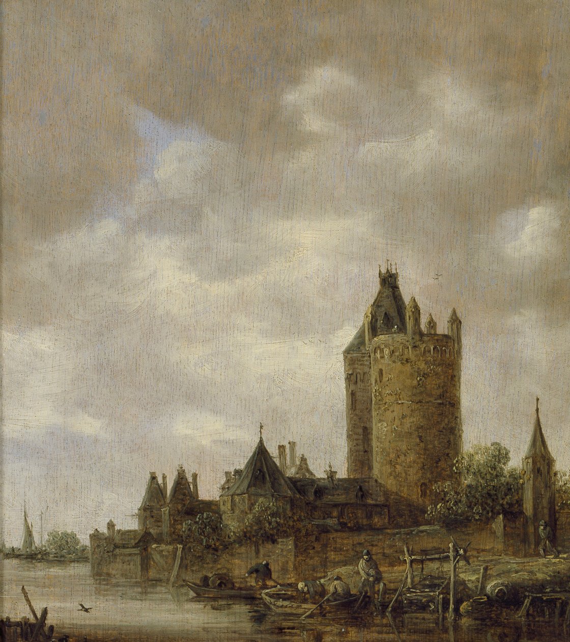Kastély a folyó mellett, 1647 (olaj, tölgyfa tábla) alkotó: Jan Josephsz van Goyen