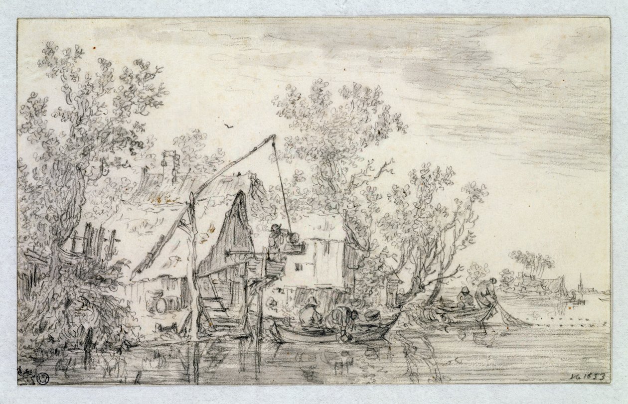Erdős folyó táj, 1653 alkotó: Jan Josephsz van Goyen