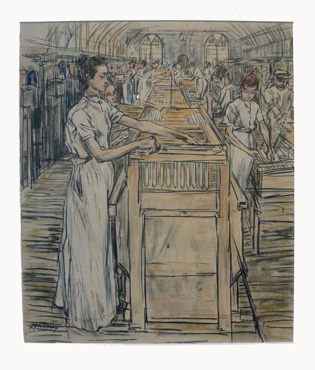 Afwerkerij A Toorop 12 litográfia közül 1 a gyertyák gyártásáról szólt alkotó: Jan Toorop