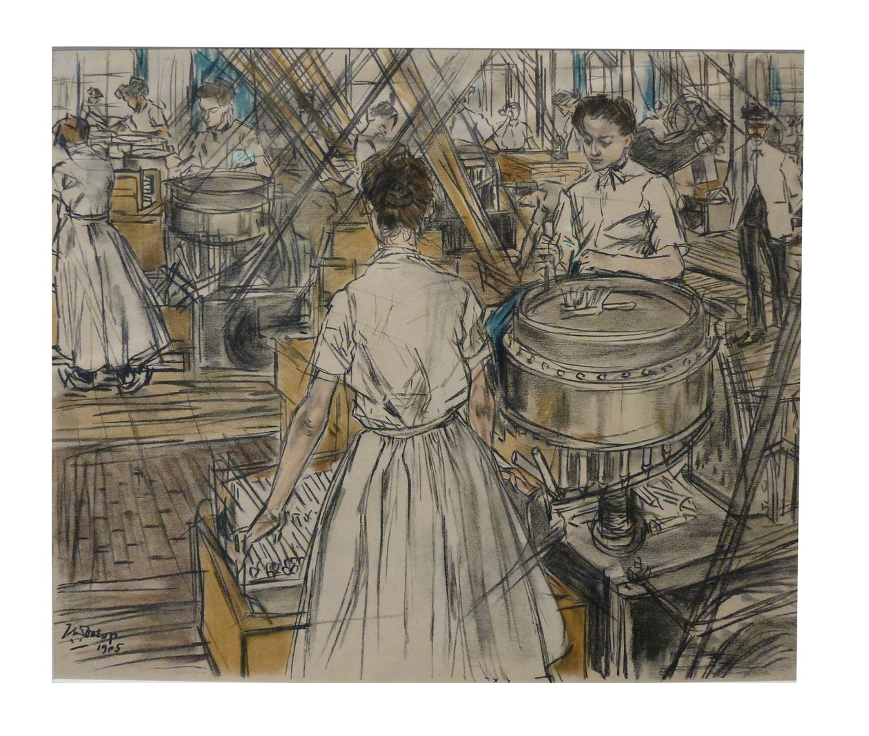 Rogneerkamer 1 a 12 litográfia közül, amelyet Toorop készített a gyertyák gyártásáról alkotó: Jan Toorop