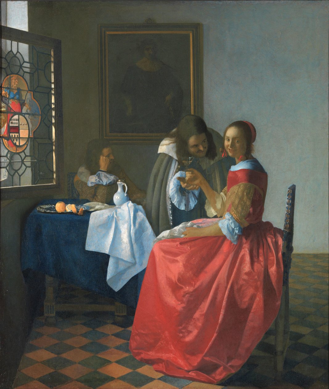 A lány borospohárral alkotó: Jan Vermeer van Delft