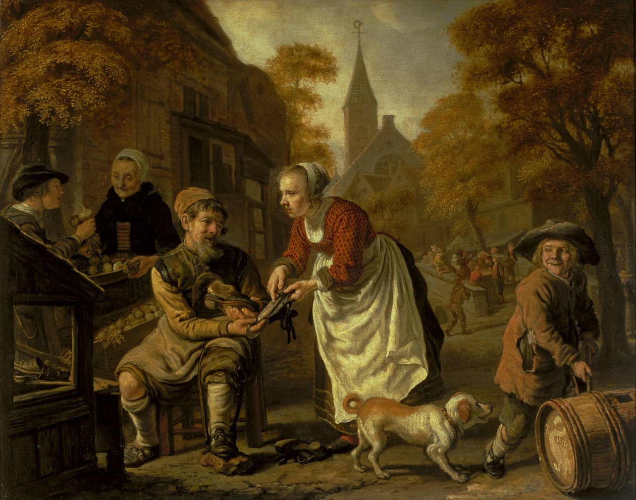 Falusi jelenet suszterrel, 1650 körül alkotó: Jan Victors