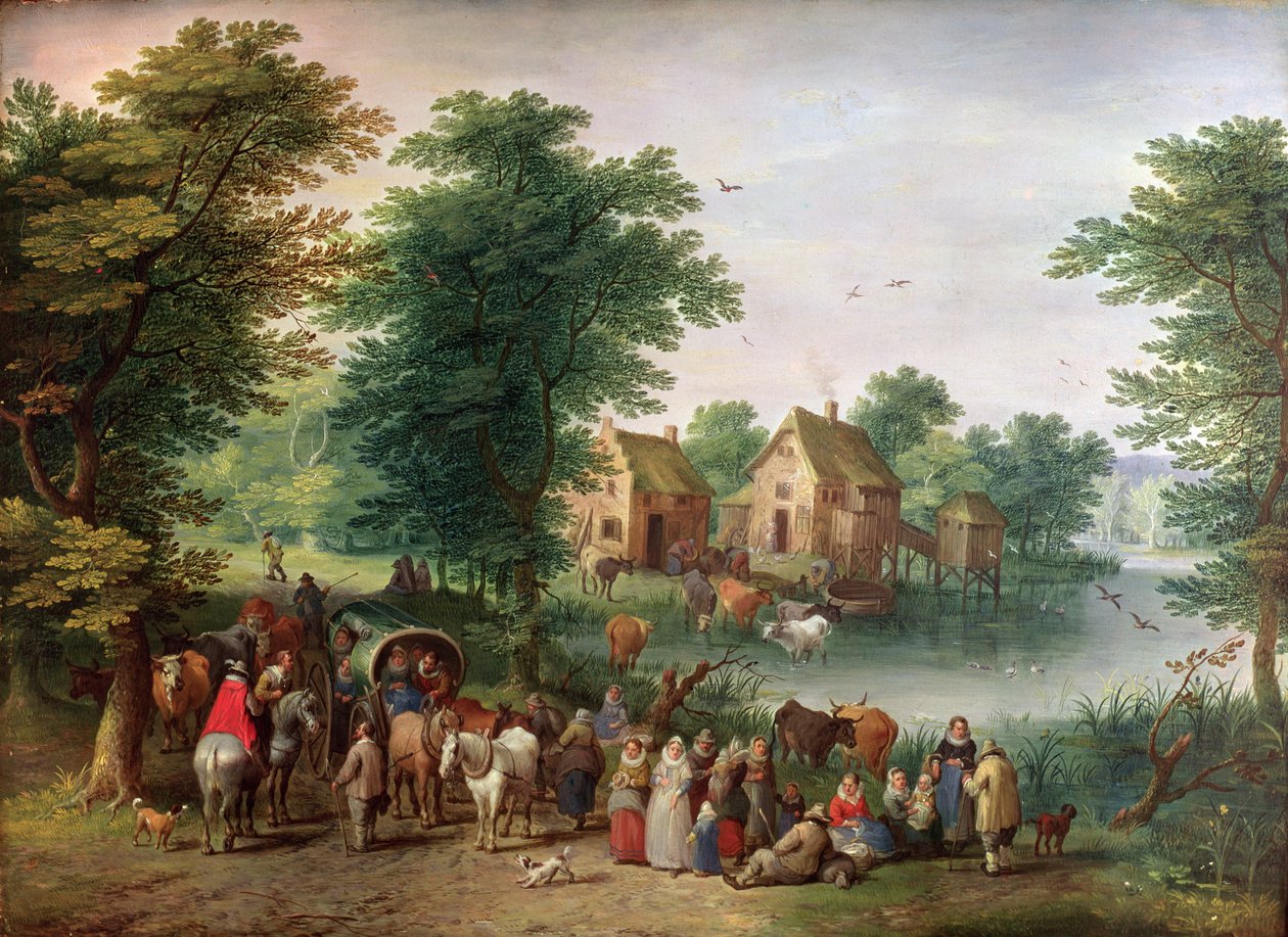 Vásár, (olaj, fa) alkotó: Jan the Elder Brueghel