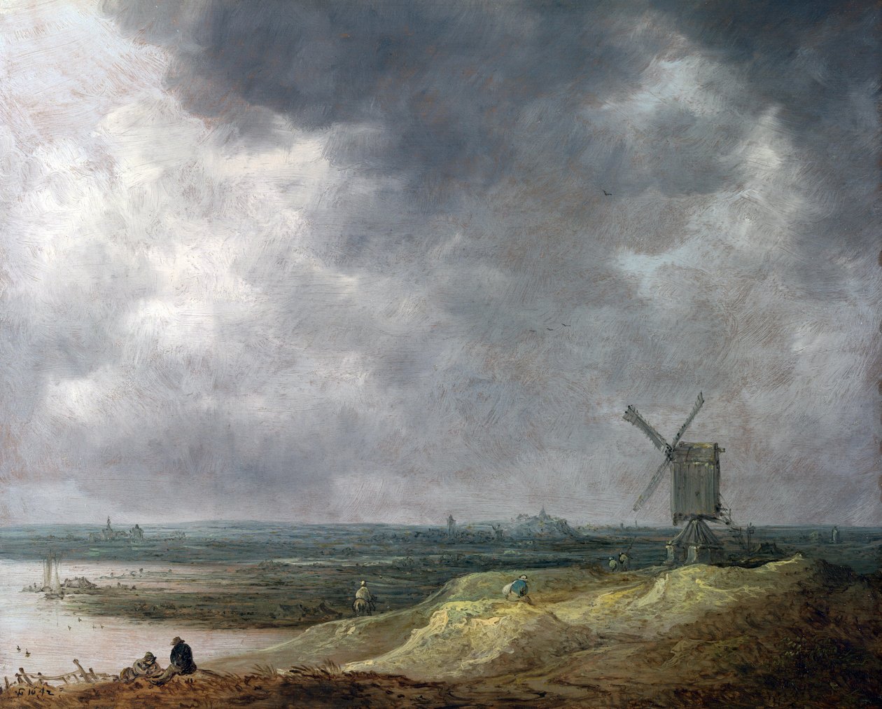 Szélmalom a folyó mellett alkotó: Jan Josephsz van Goyen