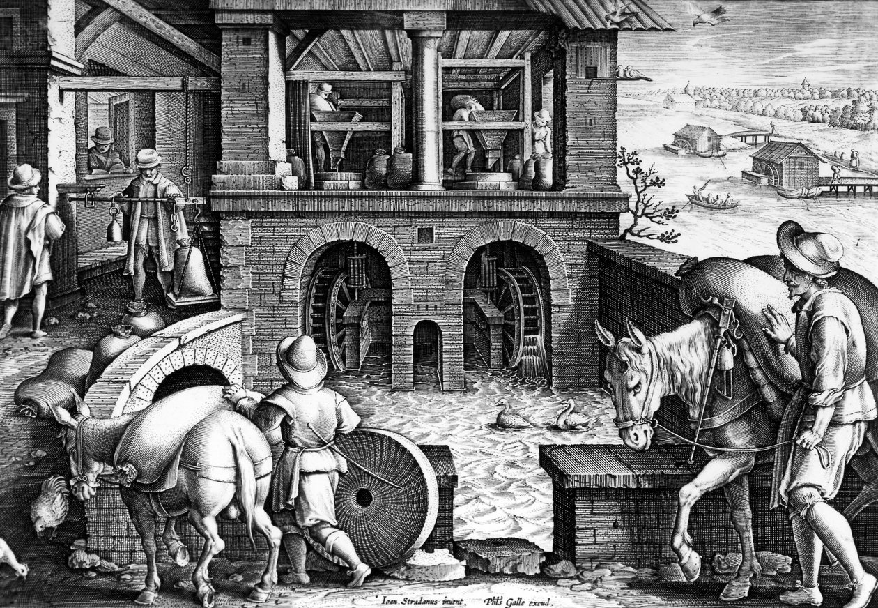Mola Aquaria, 10. tábla a „Nova Repertától”, Philip Galle metszet, 1580-1605 körül alkotó: Jan van der Straet