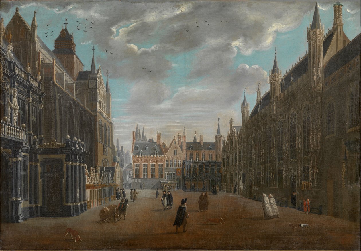 Burg tér, Bruges, 1696. alkotó: Jan Baptist van Meunincxhove