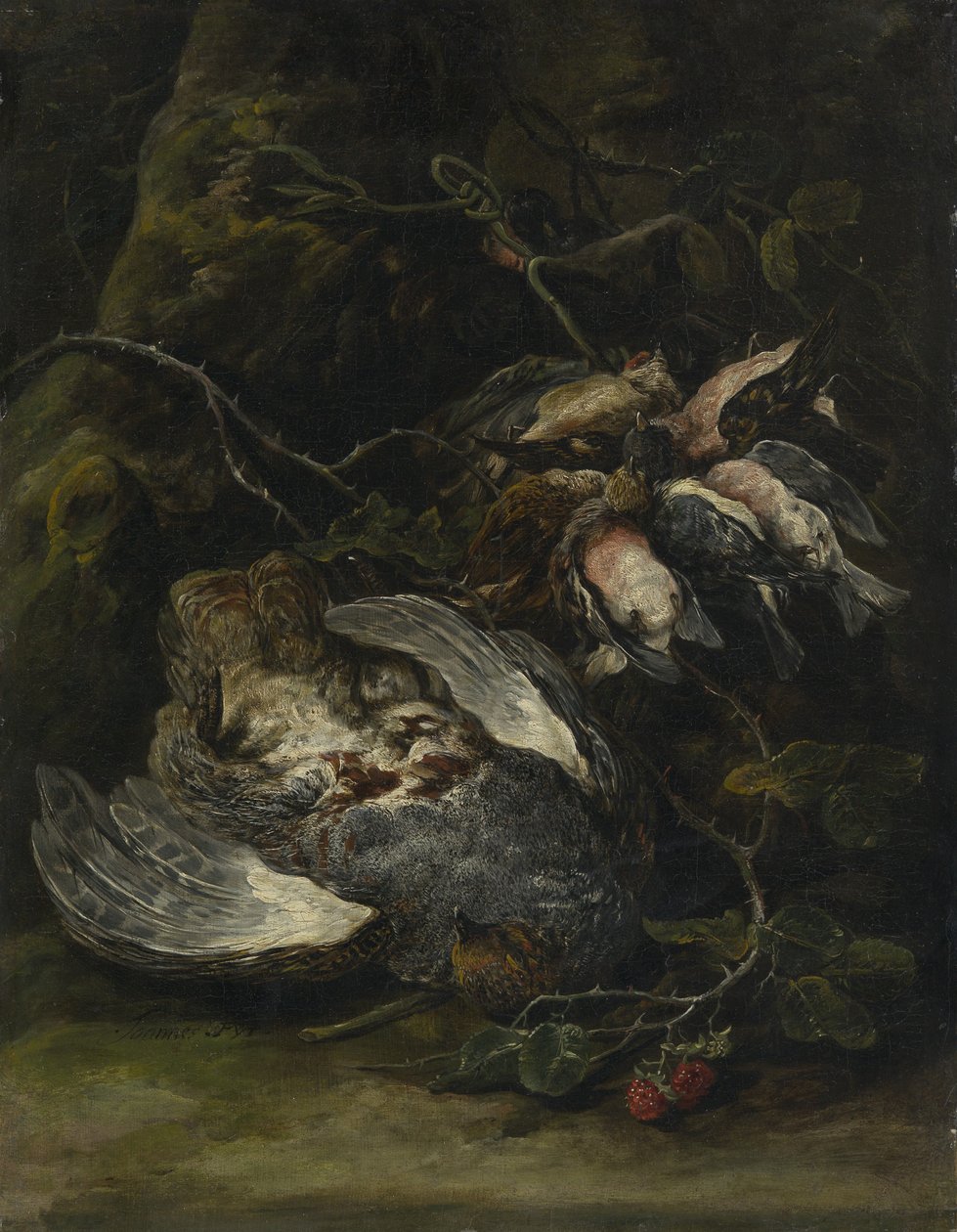Egy fogoly és kisvadmadarak, 1650-es évek. alkotó: Jan Fyt