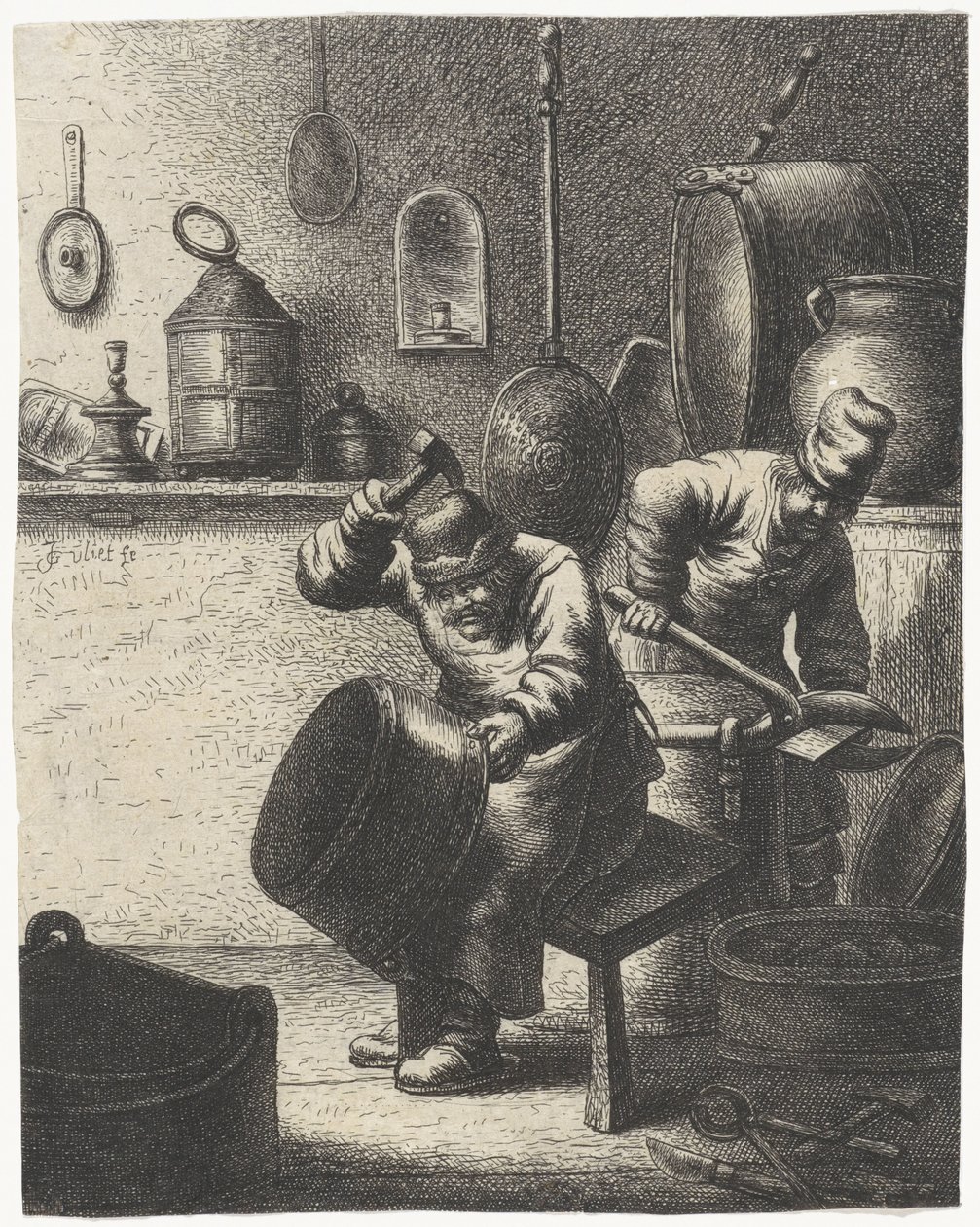 rézműves Foglalkozások (sorozat címe) alkotó: Jan Gillisz. van Vliet