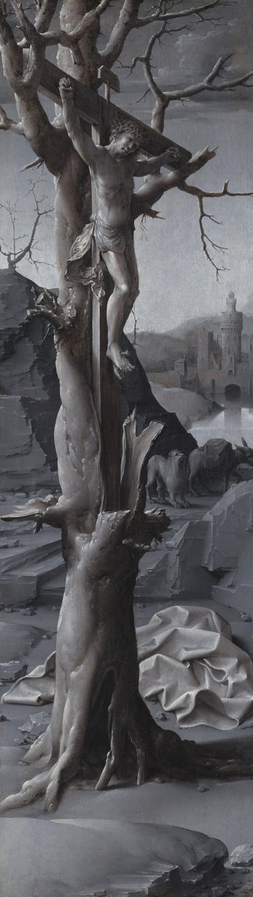 Szent Jeromos bűnbánó [bal oldali panel] alkotó: Jan Gossaert