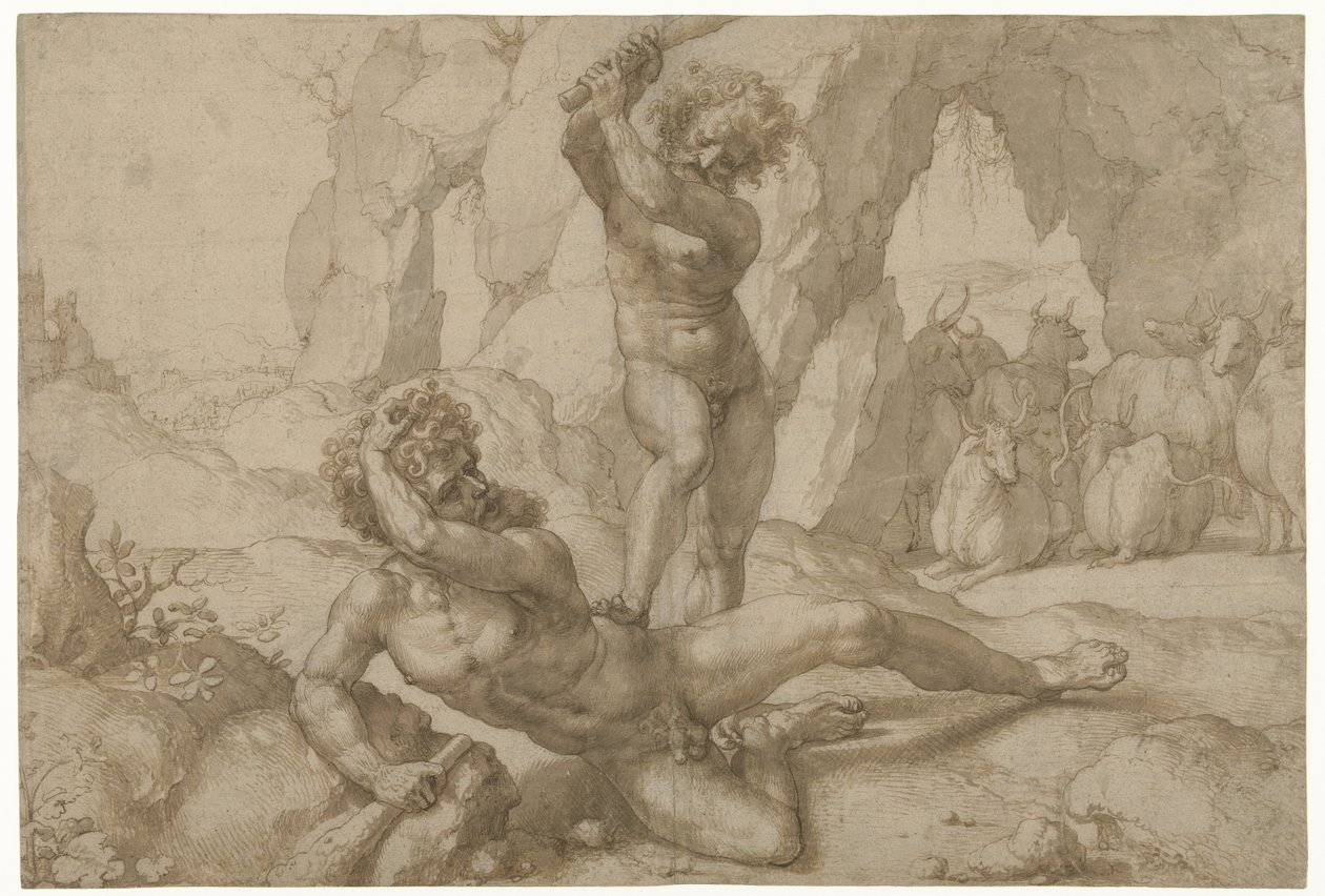 Hercules en Cacus alkotó: Jan Gossart