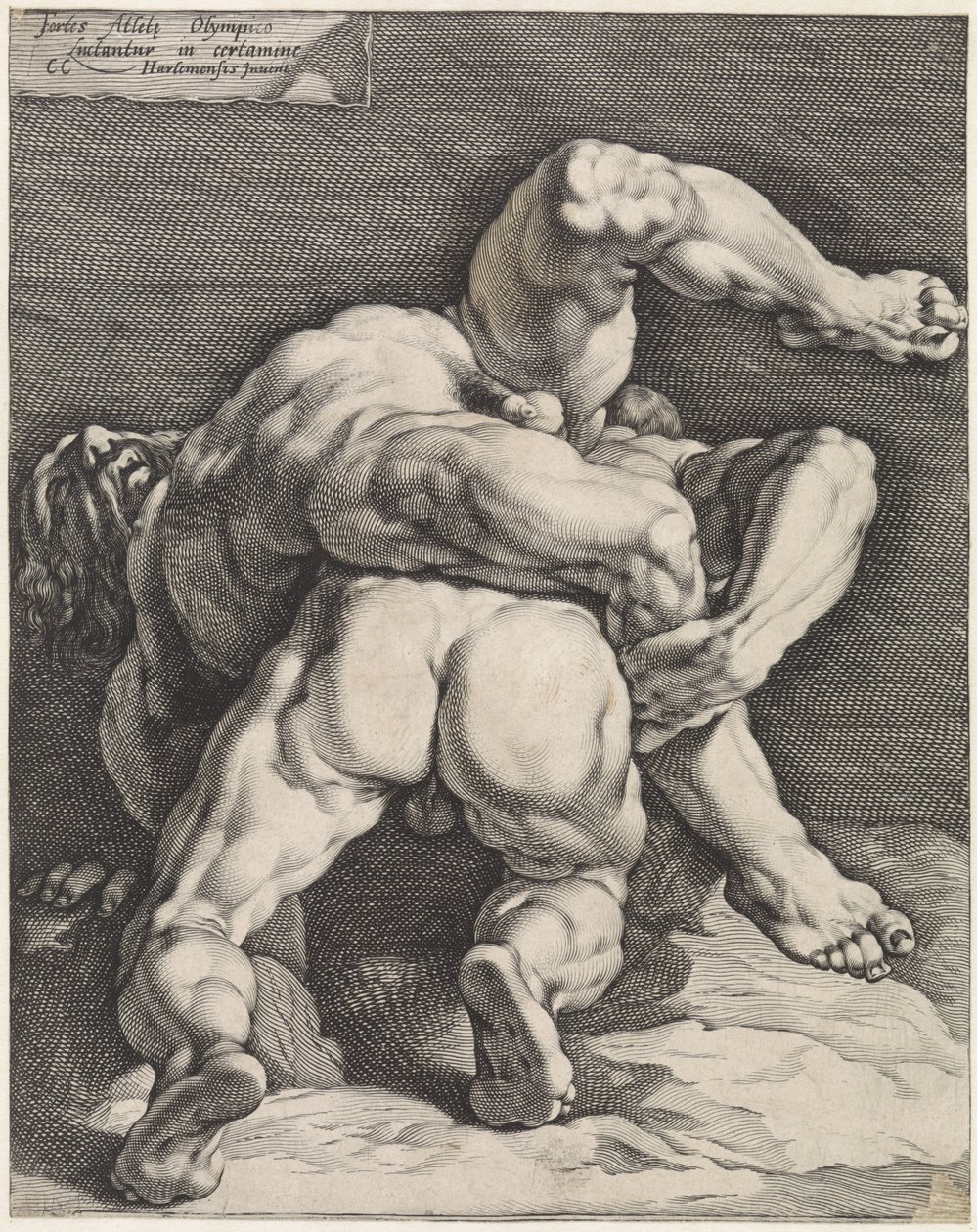 Két birkózó alkotó: Jan Harmensz. Muller