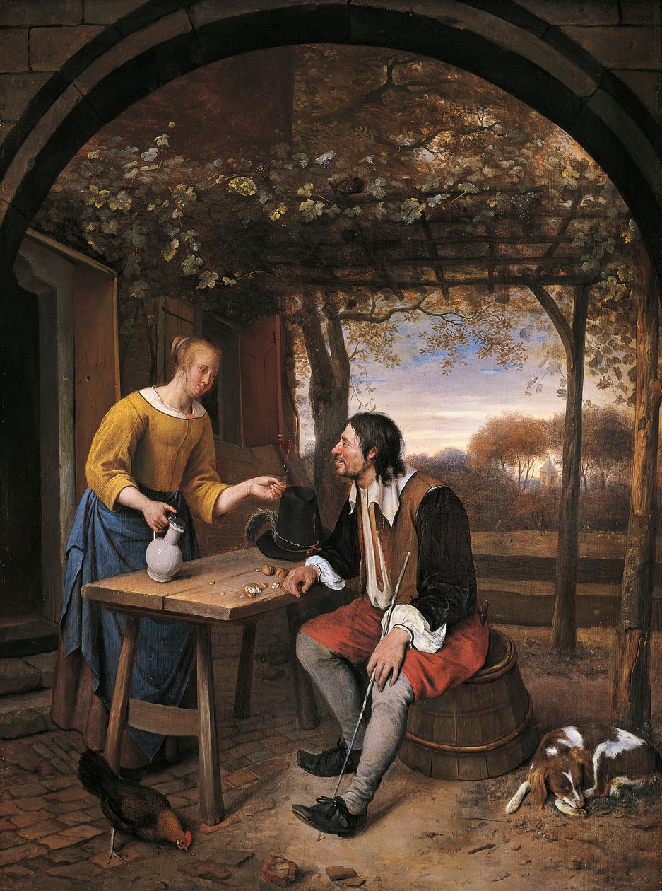 Utazói pihenő, Jan Steen (1626-1679) alkotó: Jan Havicksz. Steen
