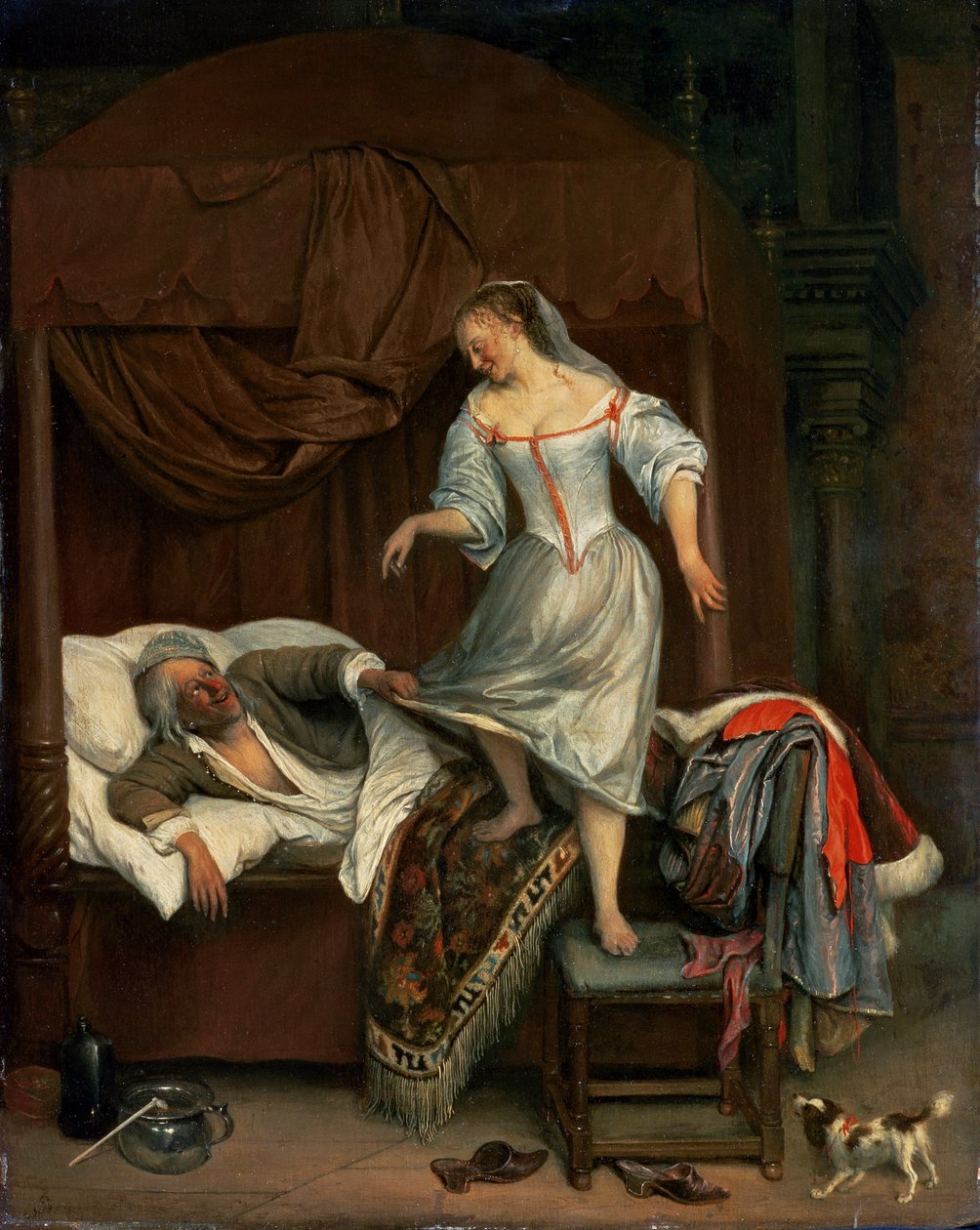 Hálószoba jelenet (panel) alkotó: Jan Havickszoon Steen