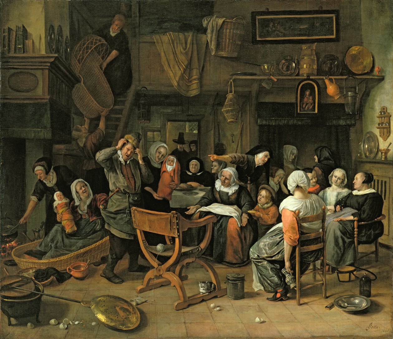 A keresztelő ünnepe, 1668 alkotó: Jan Havickszoon Steen