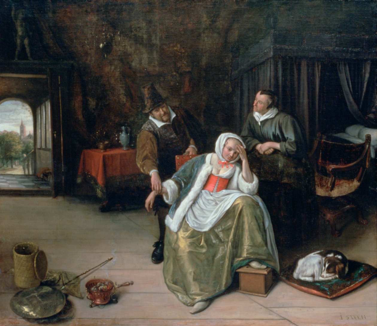 A szerelmes lány, c1660 alkotó: Jan Havickszoon Steen