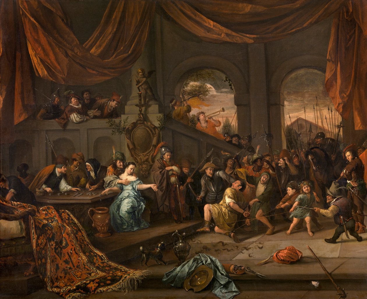 Sámson kigúnyolása, 1675 körül. alkotó: Jan Havickszoon Steen