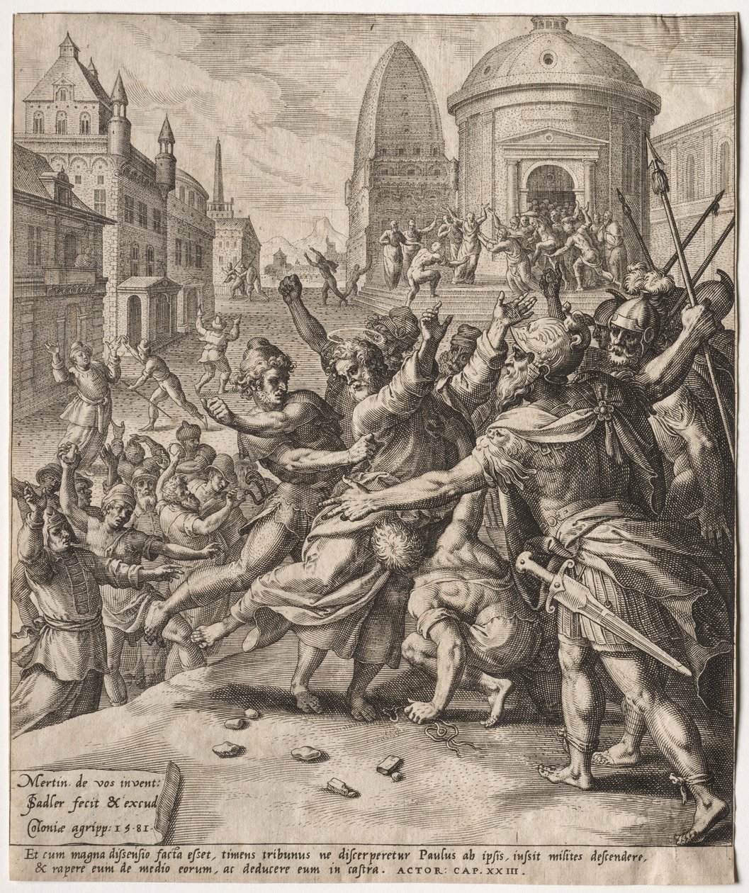 Szent Pál letartóztatása, 1581. alkotó: Jan I Sadeler