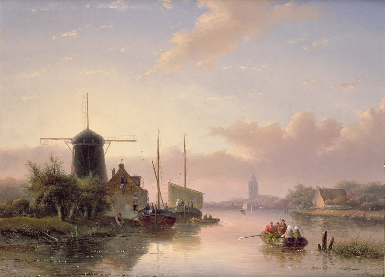 Nyári táj naplementekor, 1858 alkotó: Jan Jacob Spohler
