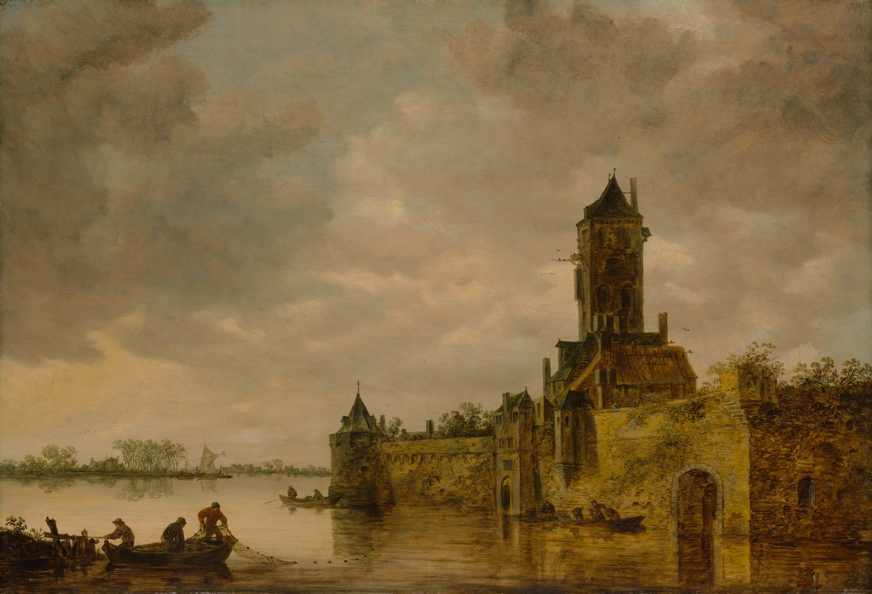 Kastély a folyó mellett, 1647. alkotó: Jan Josephsz van Goyen