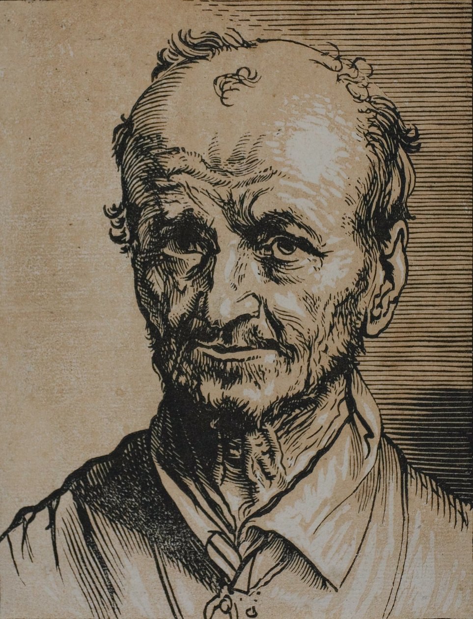 Egy férfi mellszobra, aki előre néz alkotó: Jan Lievens