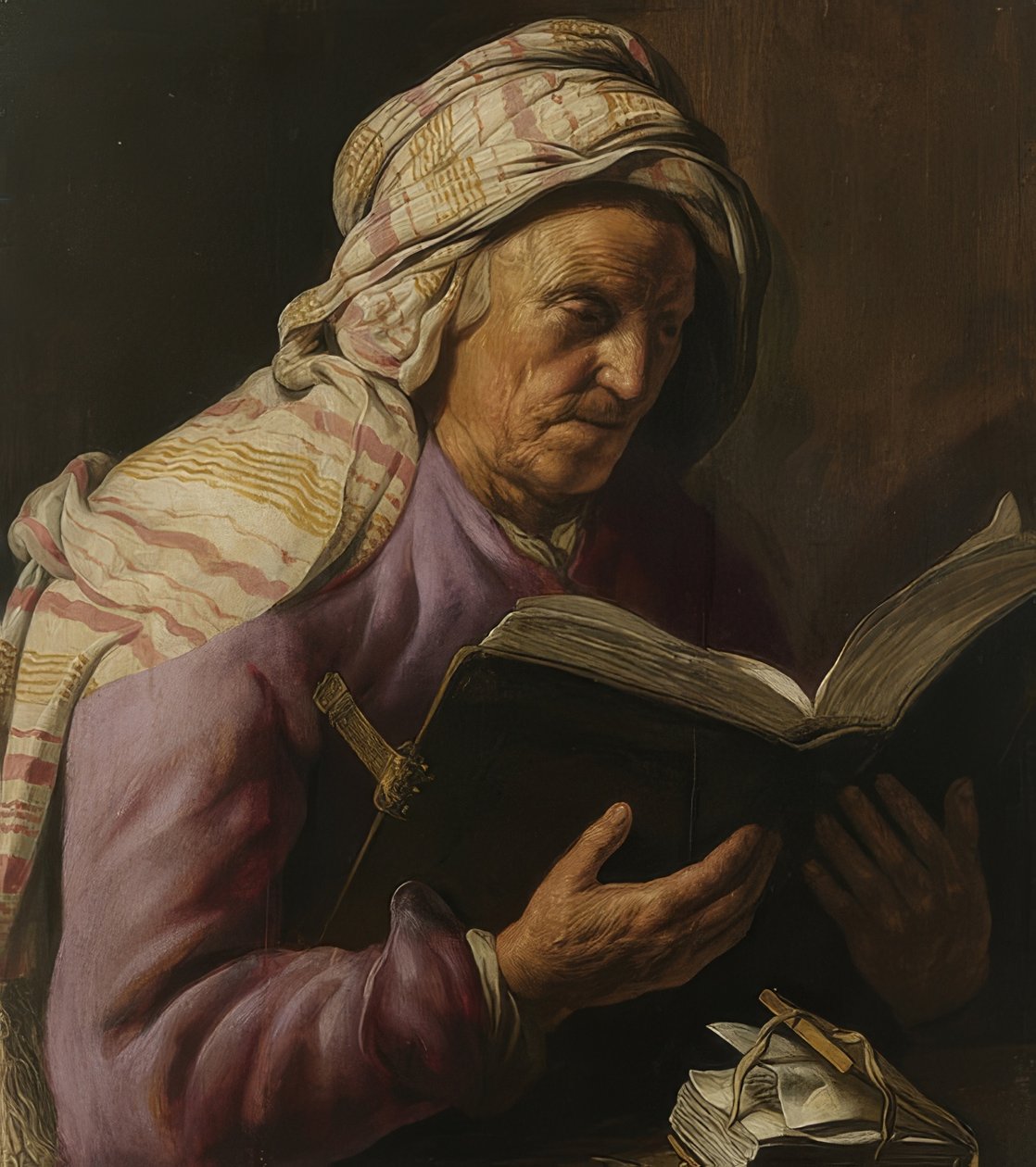 Olvasó öregasszony. 1626-33 alkotó: Jan Lievens