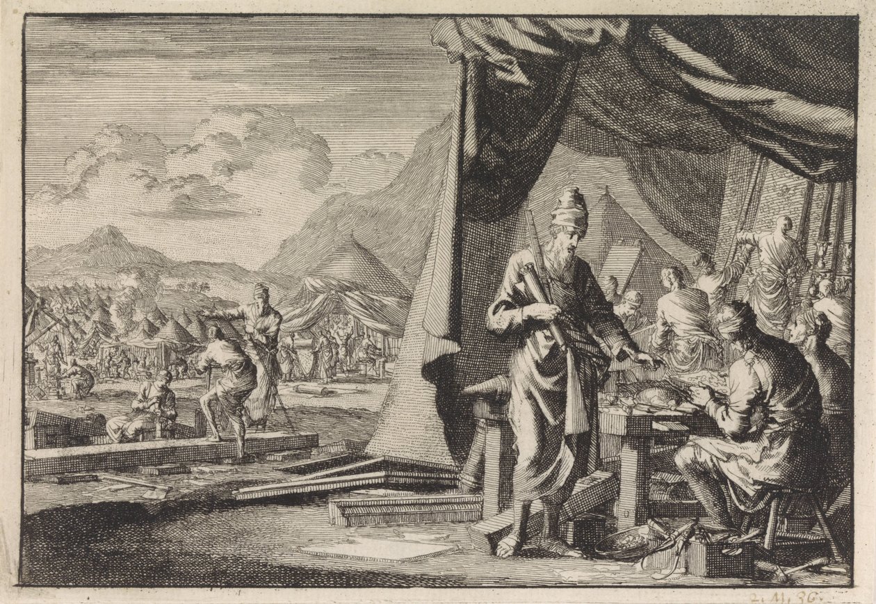 A tabernákulum építése alkotó: Jan Luyken