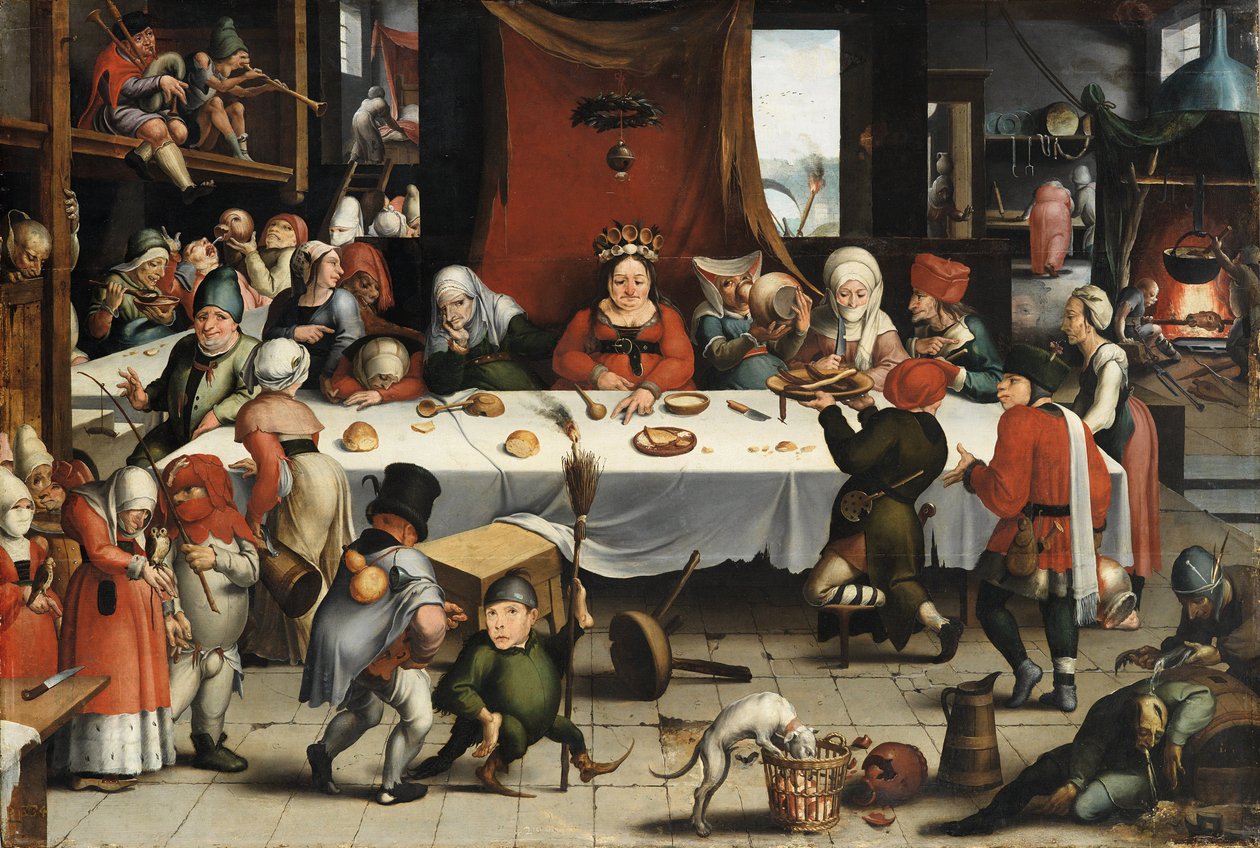 Burleszk lakoma, c. 1550 alkotó: Jan Mandyn
