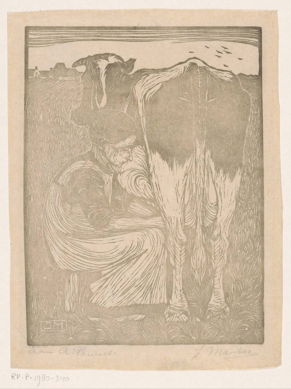 fejőlány alkotó: Jan Mankes (signed by artist)