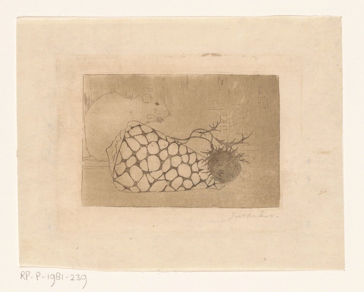 Egér, kagyló és bogáncs alkotó: Jan Mankes (signed by artist)