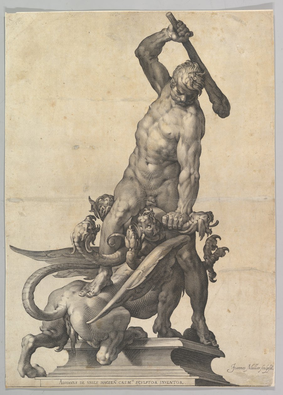 Hercules Slaying the Hydra, kb. 1602. alkotó: Jan Muller