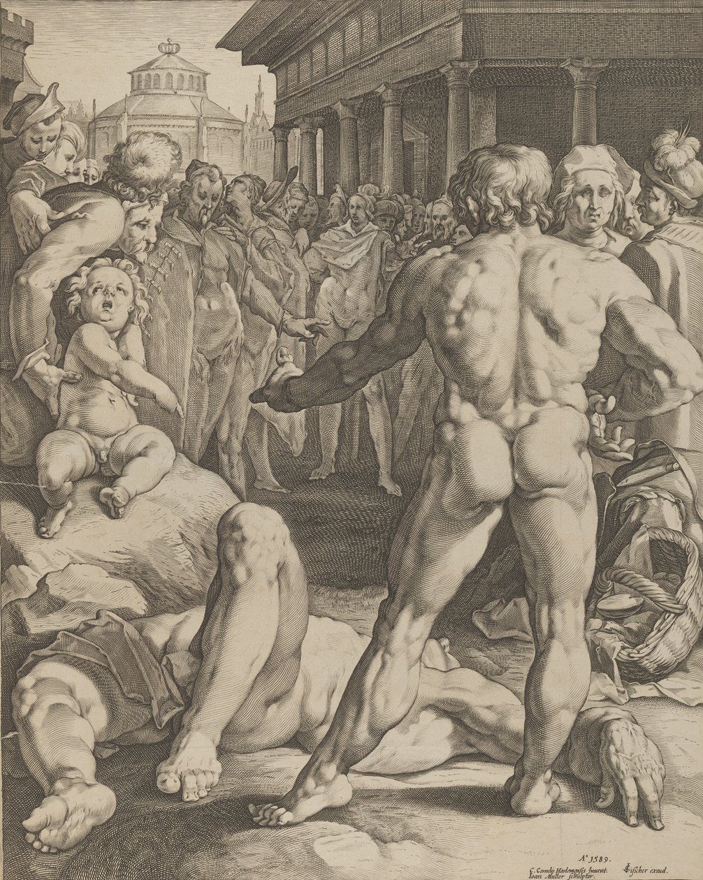 A harc Ulysses és Irus között, kb. 1590 alkotó: Jan Muller