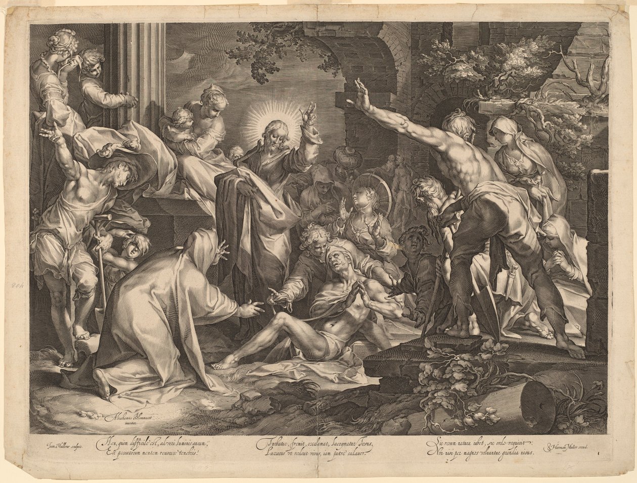 Lázár feltámasztása alkotó: Jan Muller, after Abraham Bloemaert