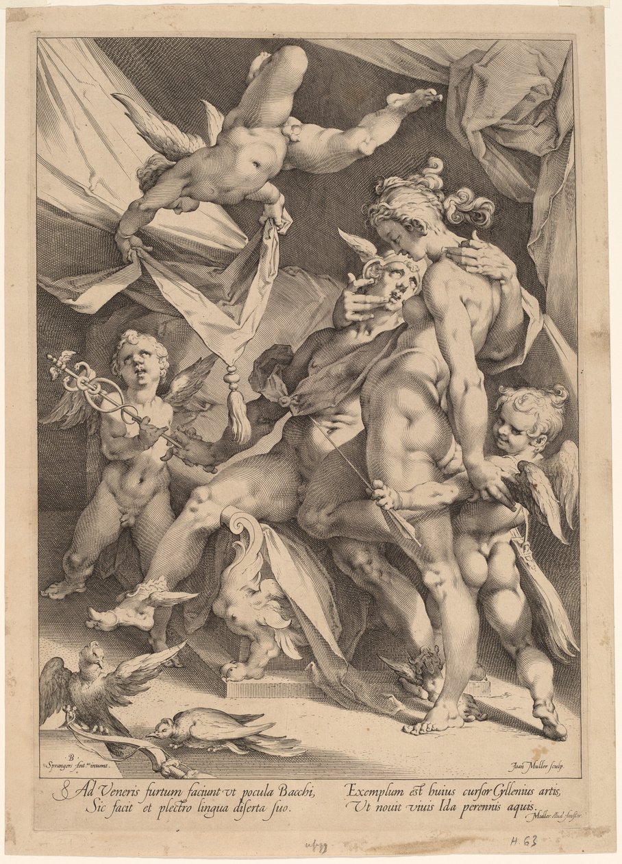 Vénusz és Merkúr alkotó: Jan Muller, after Bartholomaeus Spranger