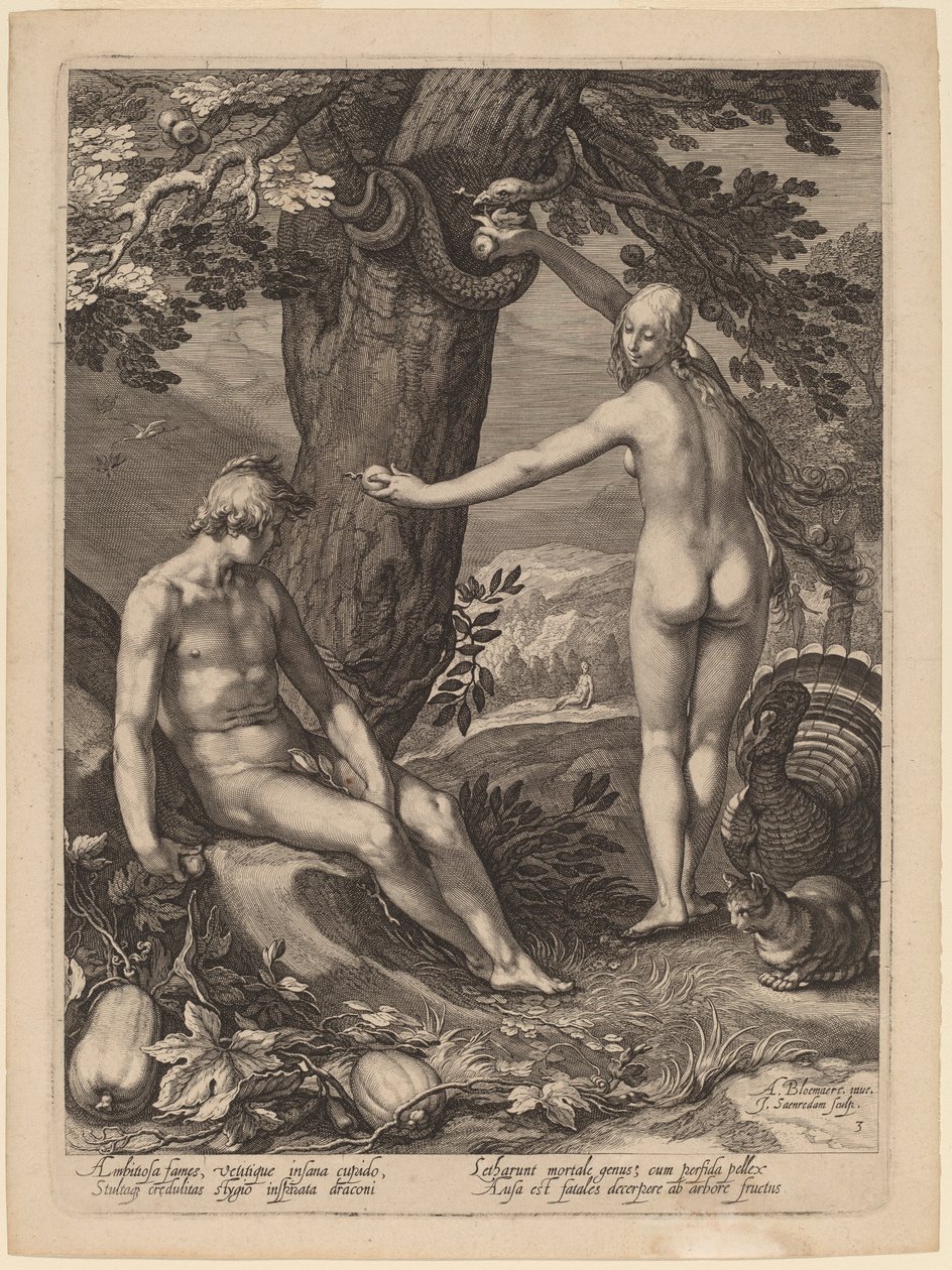 Az ember megkísértése alkotó: Jan Pietersz Saenredam after Abraham Bloemaert
