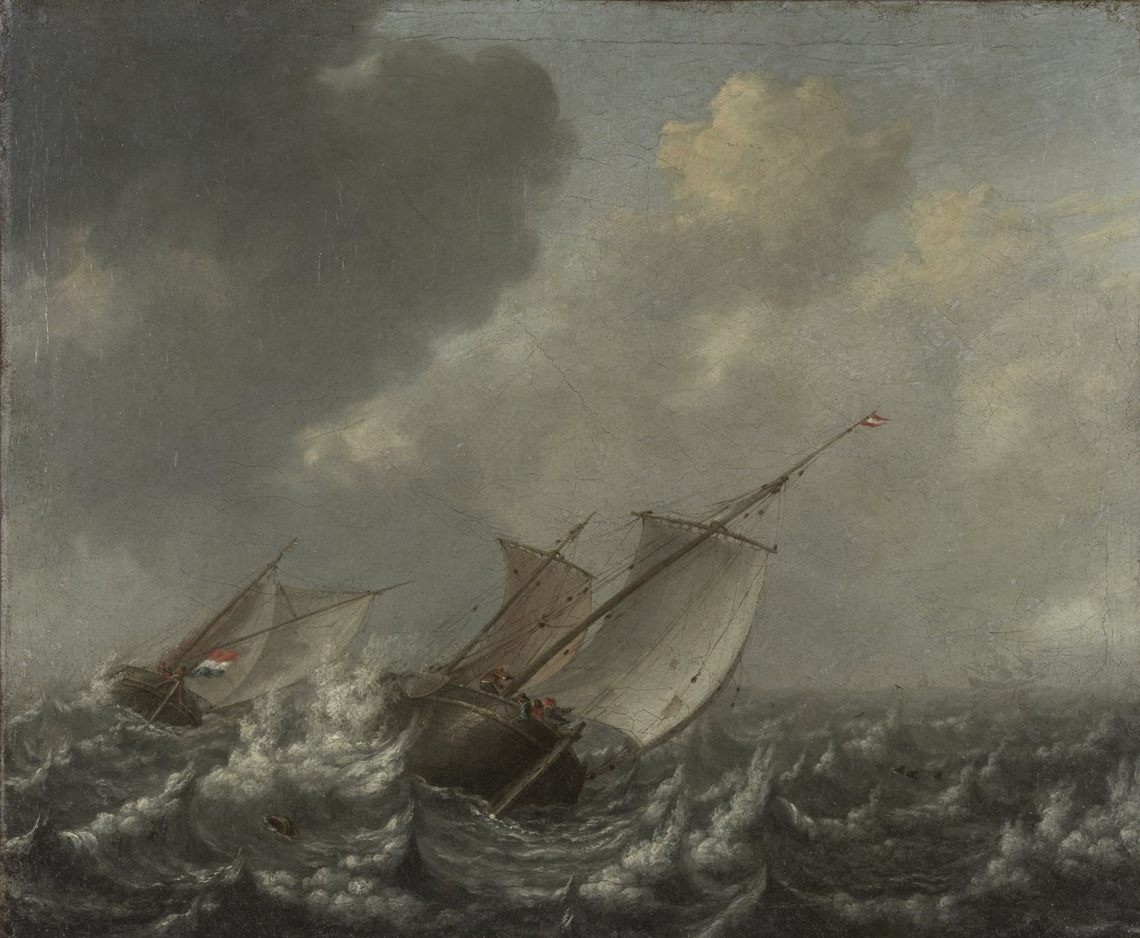 Hajók a hullámzó tengeren, 1620-as évek alkotó: Jan Porcellis