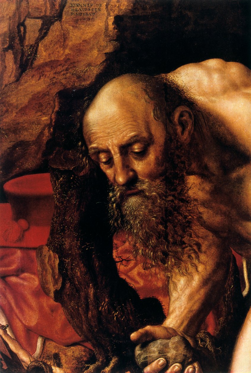 Szent Jeromos, részlet, 1543. alkotó: Jan Sanders van Hemessen